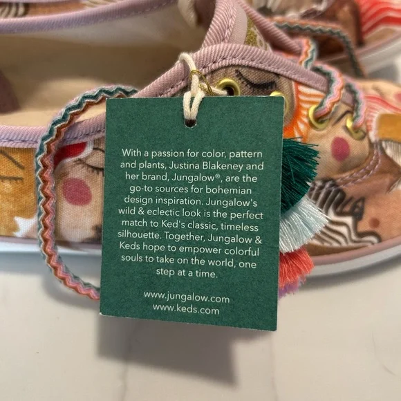 Justina Blakeney Keds X Jungalow Champions Pink Chorus Sneakers women 6.5 NWT - Picture 5 of 8